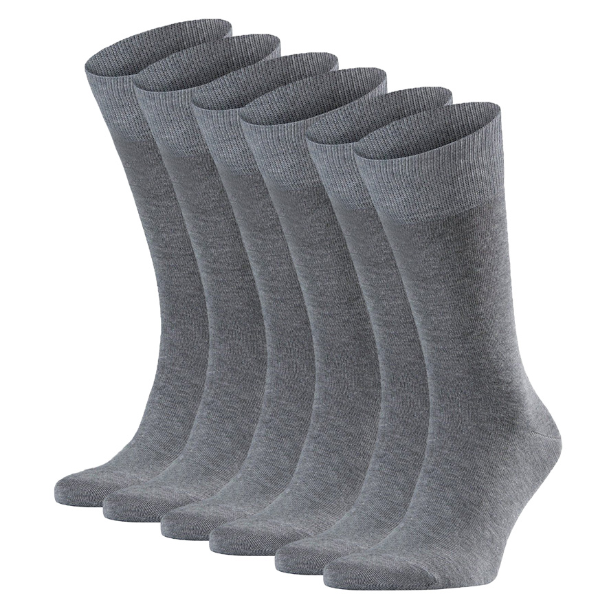 FALKE Happy heren sokken 6-paar grijs