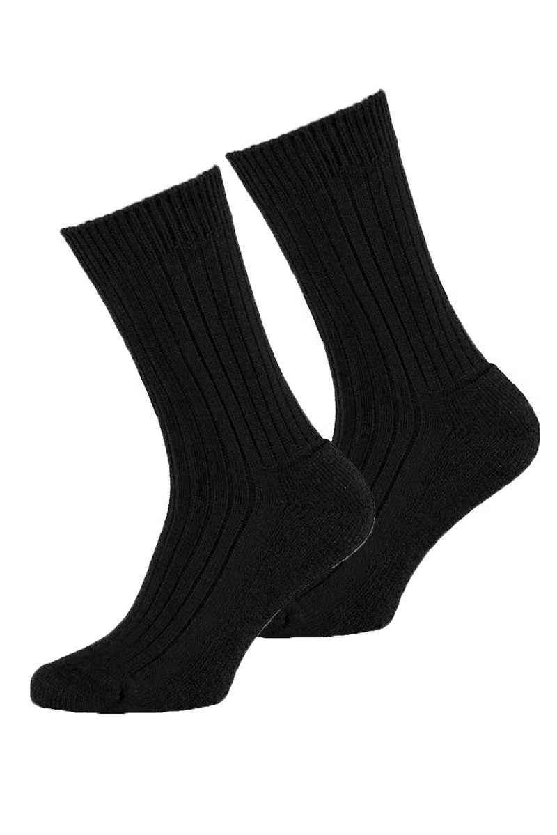 Warme werk sokken met badstof zool zwart