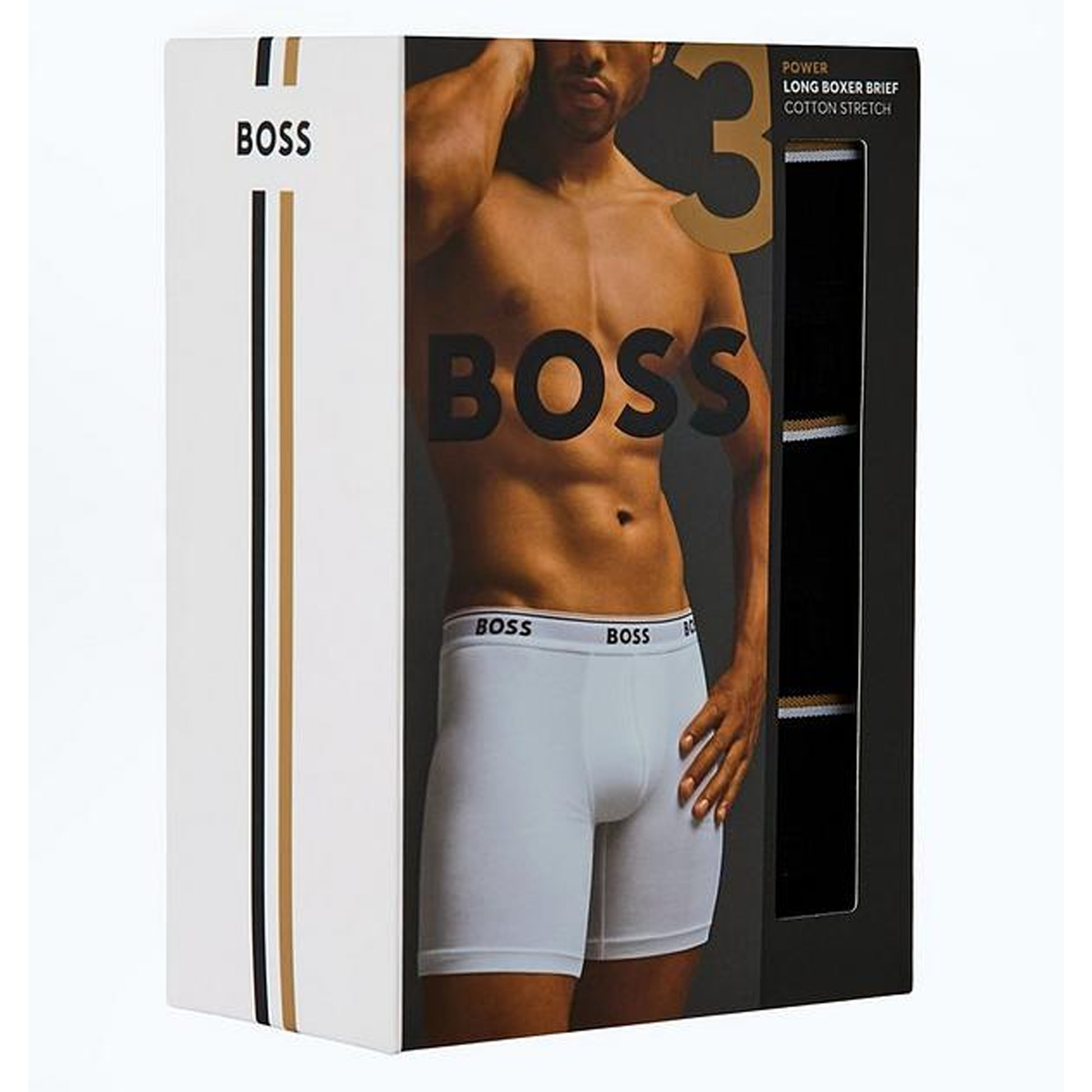 Boss Long boxer Power 3-Pack zwart 