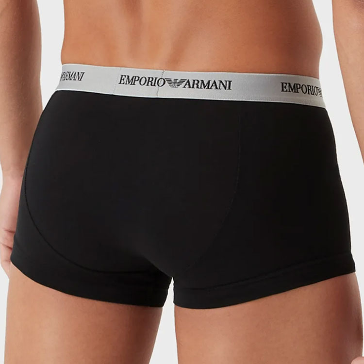 Armani Core boxershorts 3-pack achterkant zwart