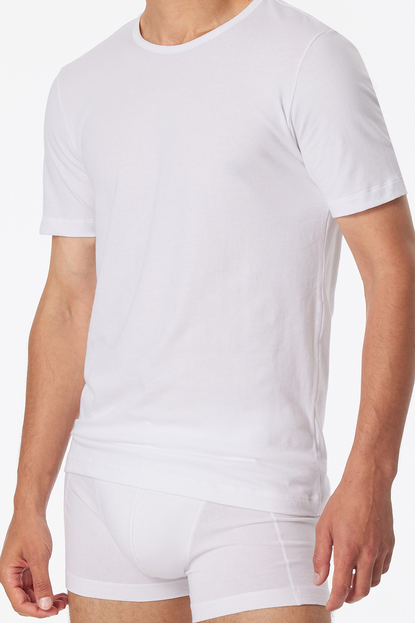 Schiesser T-shirt 95/5 met ronde hals 2-pack wit