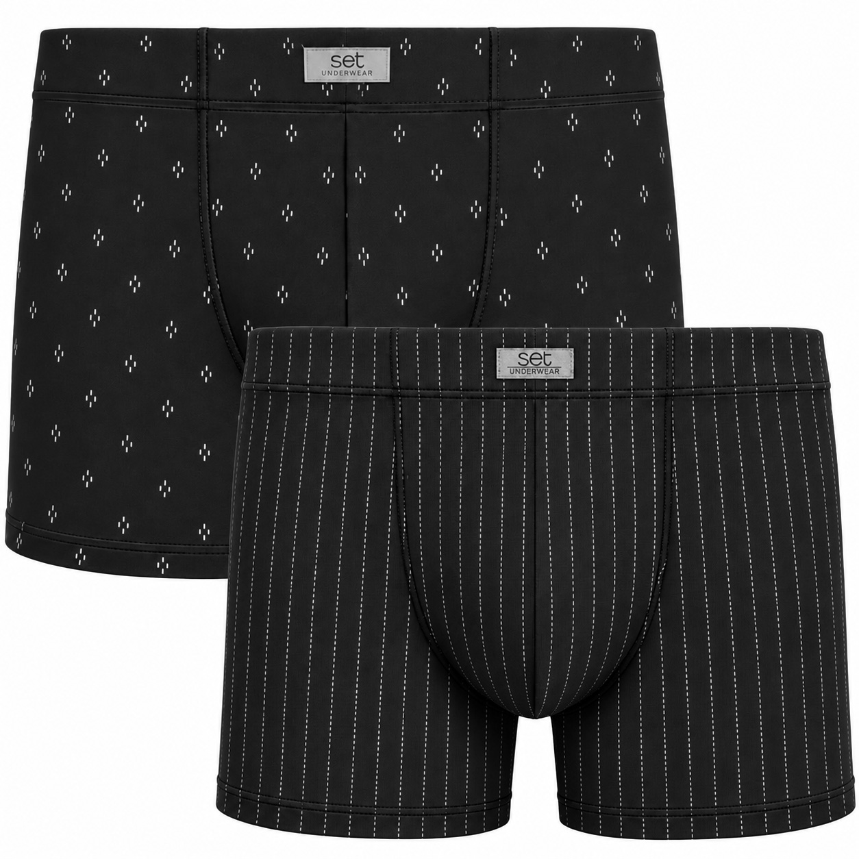Set boxershort Lot 2-pack stripes zwart
