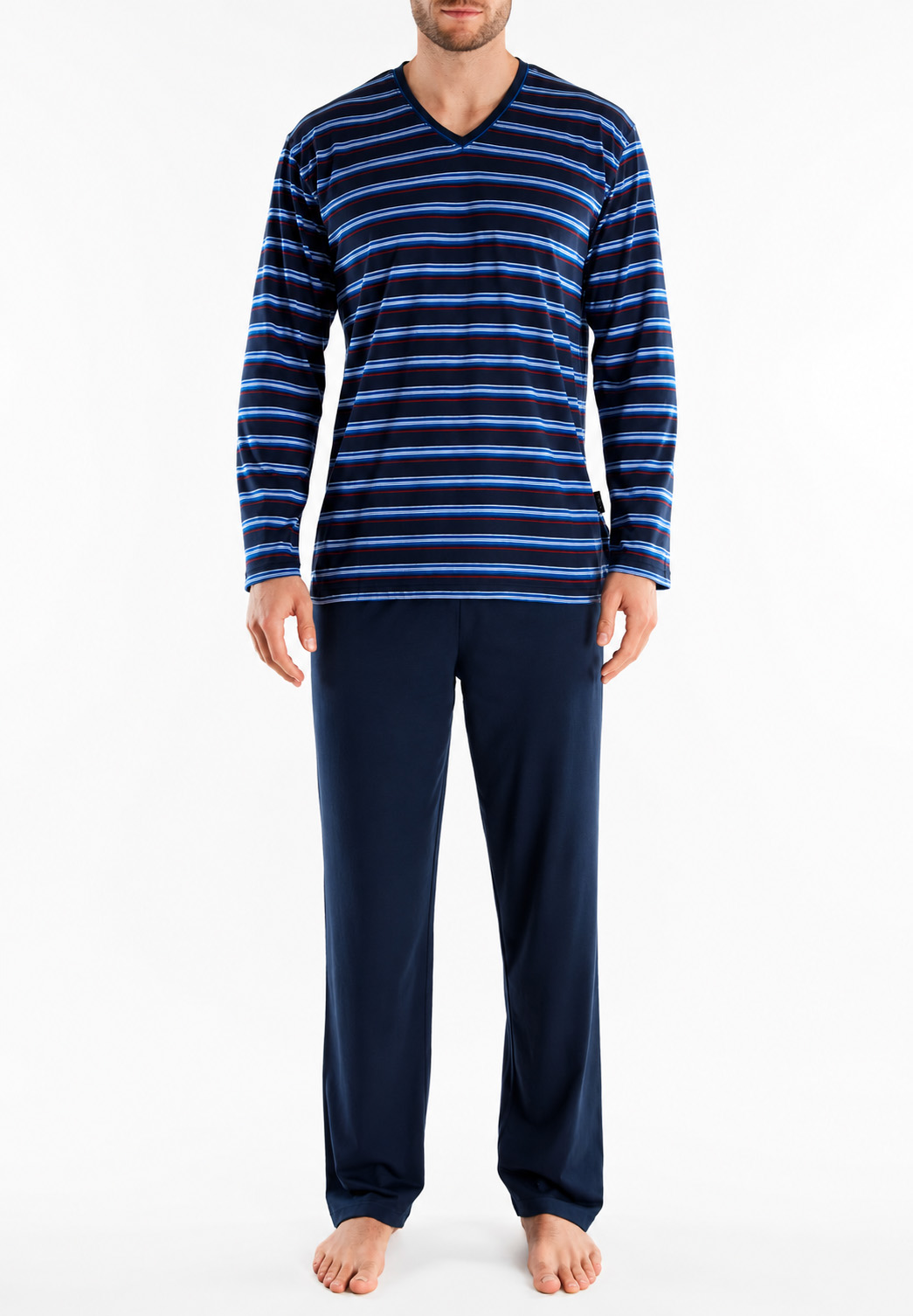 Gotzburg pyjama met V-Hals Klima active blauw