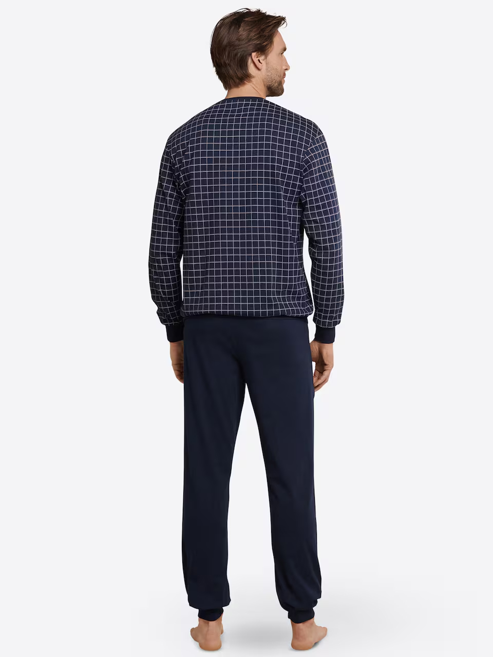 Schiesser Pyjama ruitje met boord