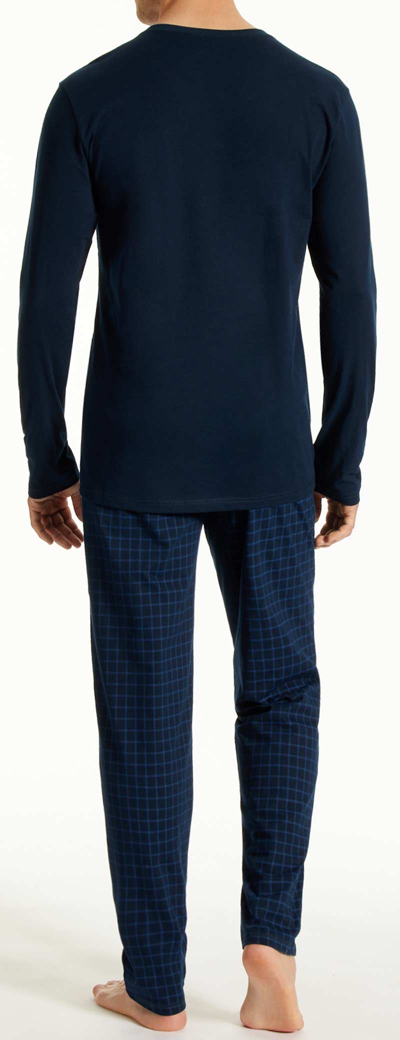 Schiesser Uncover pyjama achterkant blauw