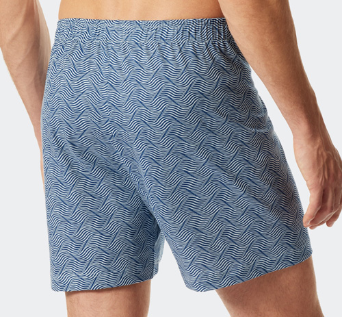 Schiesser wijde boxer blauw achterkant