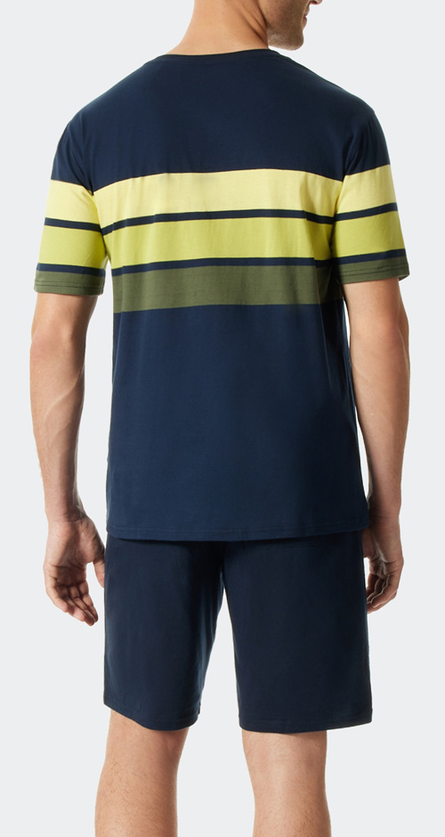 Schiesser shortama met strepen achterkant