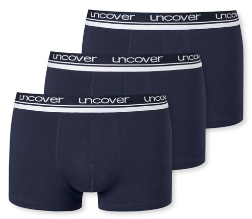 Schiesser boxershorts Uncover 3-pack blauw