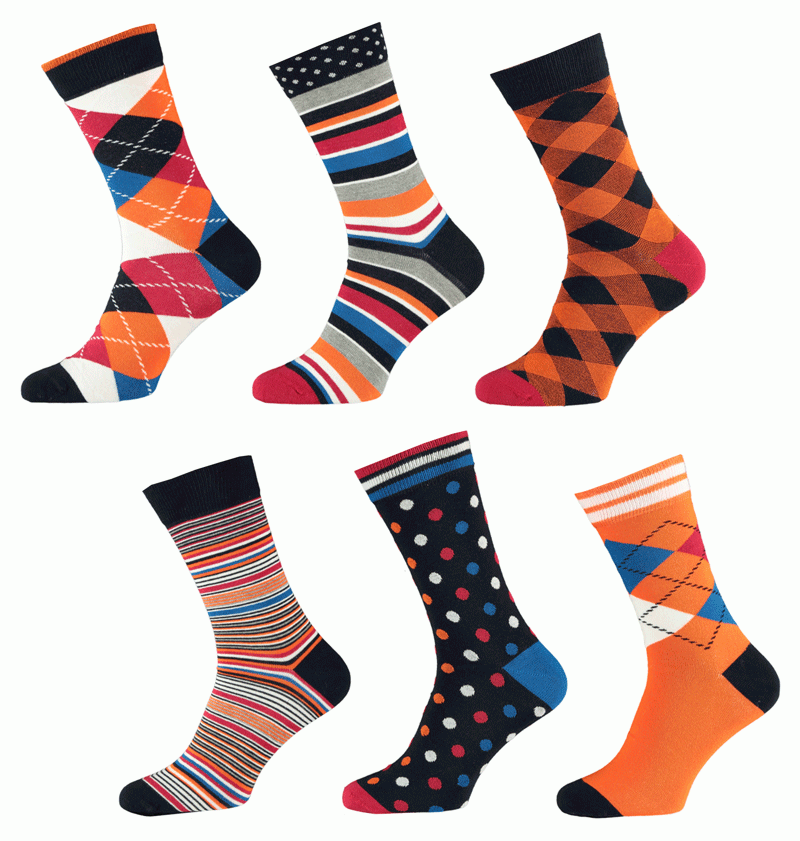 Apollo sokken 6-paar print