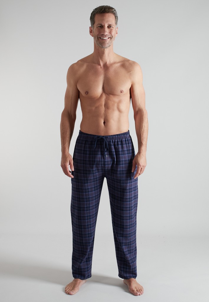 Gotzburg flanelle pyjamabroek blauw