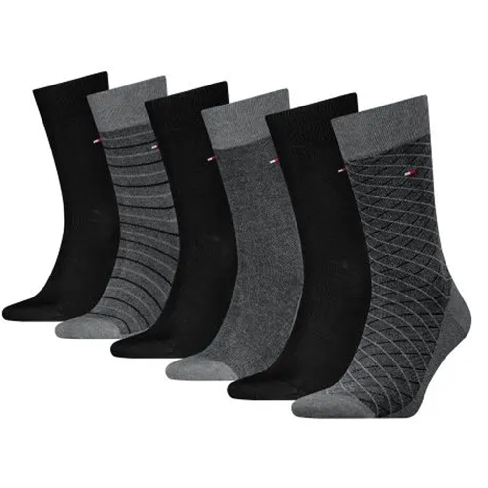 Tommy Hilfiger sokken 6-paar in Giftbox grijs