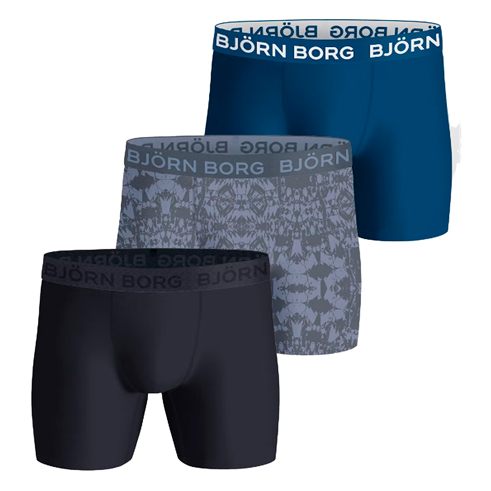 Bjorn Borg Performance boxershorts 3-pack blue-grijs