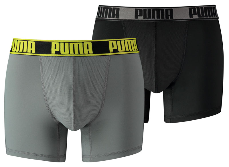 Puma boxershorts Active 2-pack grijs-zwart