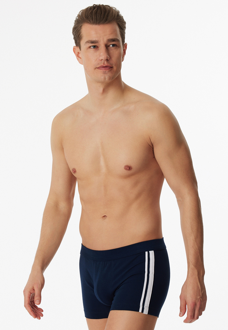 Schiesser Boxershorts 95/5 met stoffen band 3-Pack blauw