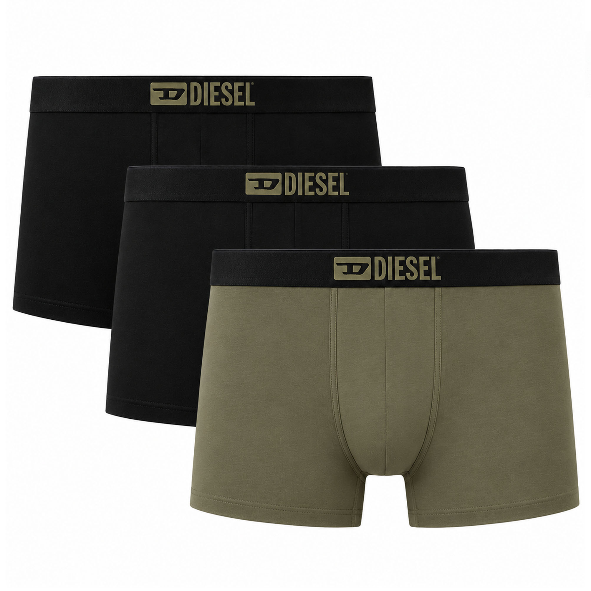 Diesel Boxers Damien 3-pack khaki-zwart