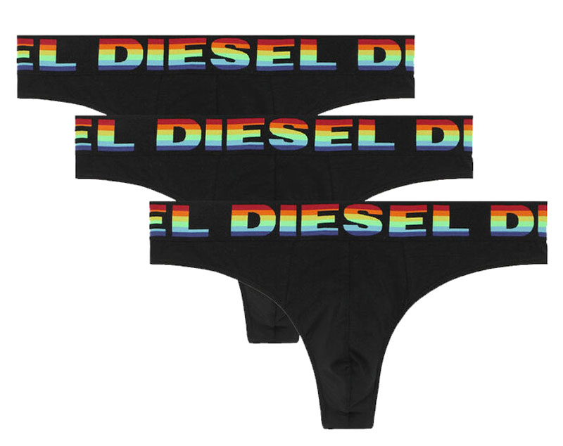Diesel Rainbow herenstring 3-pack zwart