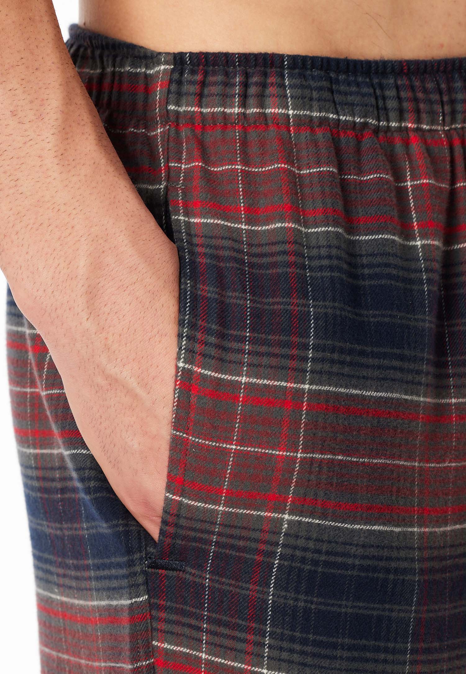 Schiesser flanelle Pyjamabroek met ruit rood 