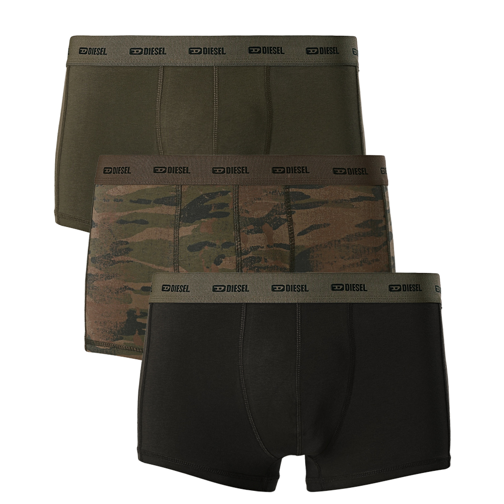 Diesel Boxershort Damien 3-pack groen-zwart-bruin 