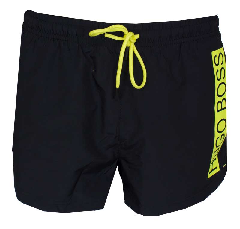 Hugo Boss Mooneye zwemshort zwart-geel voorkant