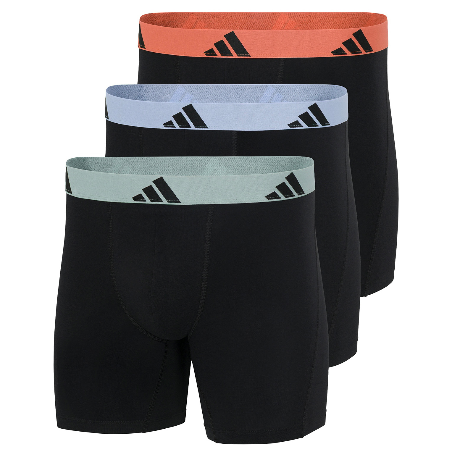 Adidas Boxershorts flex cotton lang 3-pack zwart