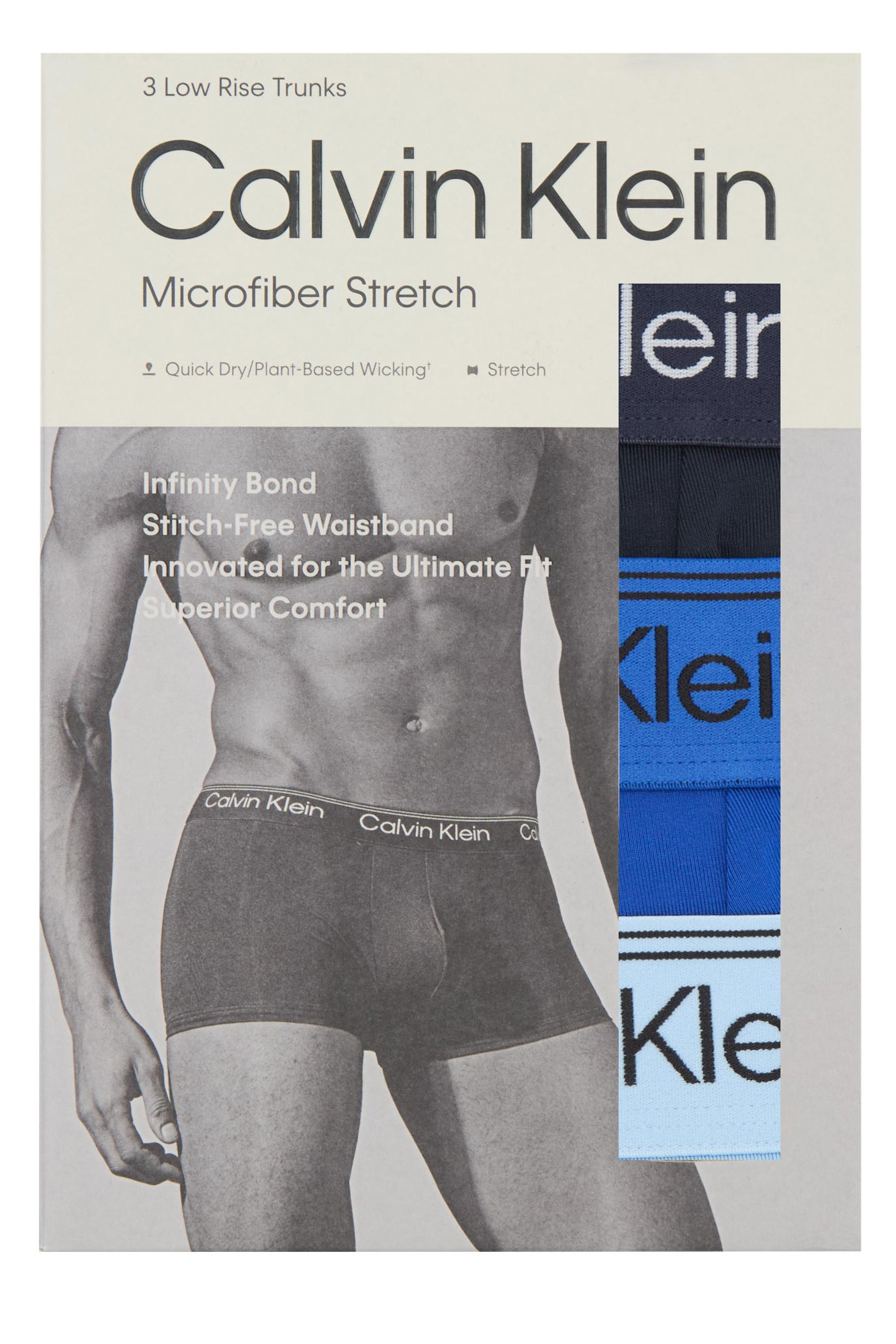  Calvin Klein microfiber low rise trunk 3-pack blauw