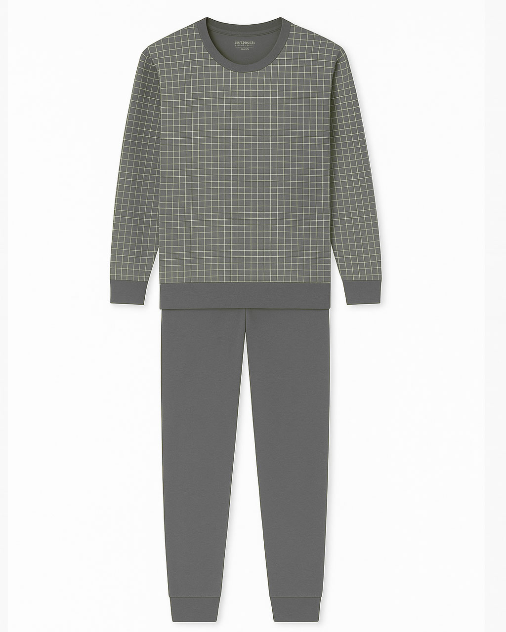 Schiesser Uncover pyjama met boorden grijs