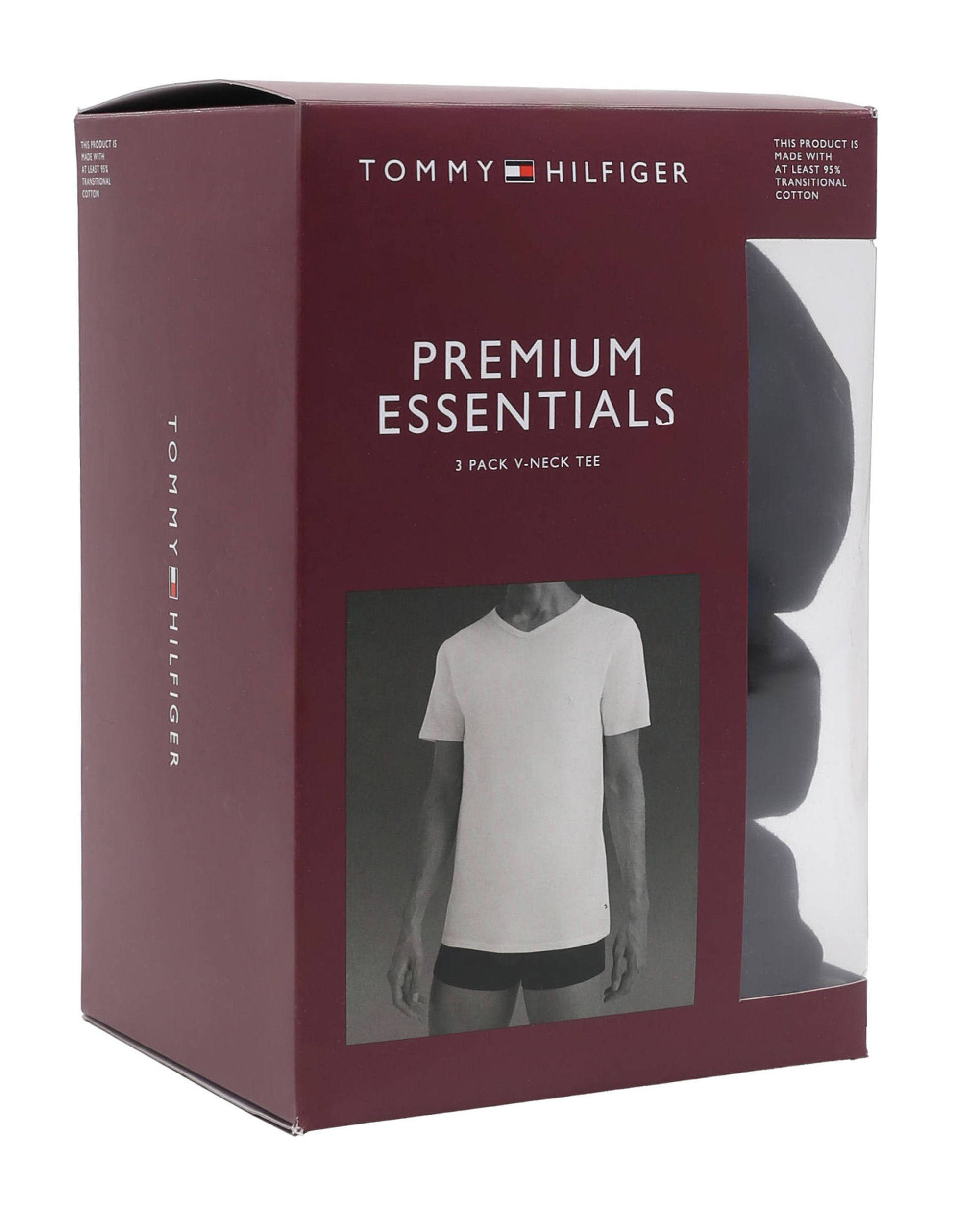 Tommy Hilfiger T-shirts V-hals stretch 3-pack zwart