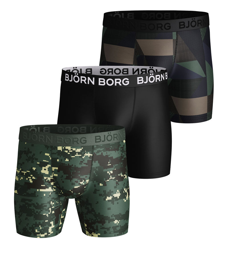 Bjorn Borg boxershorts Digital woodland zwart 3-pack