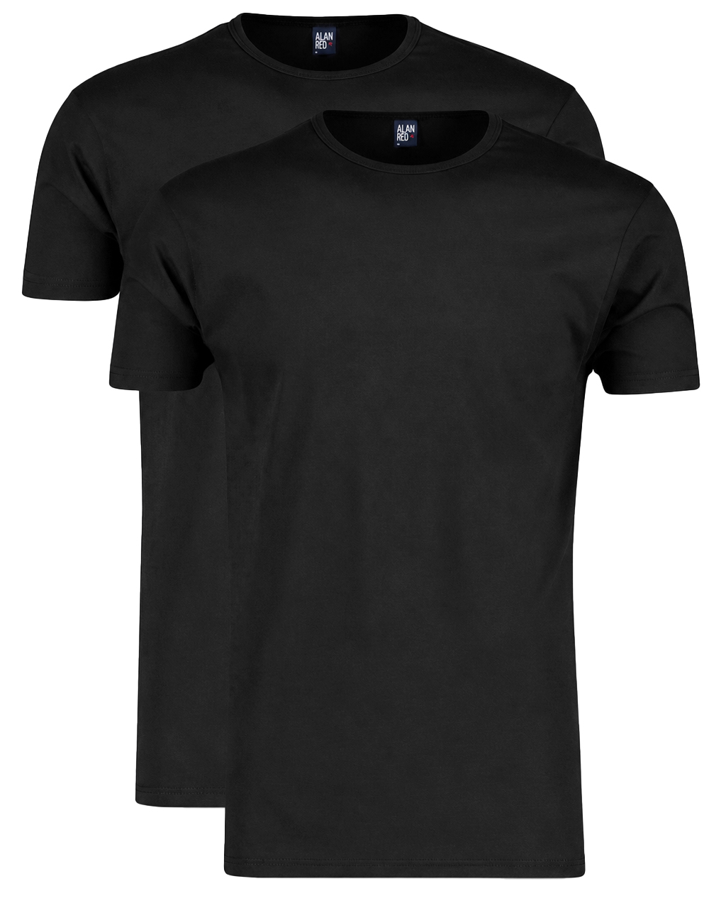 Alan Red T-shirts Derby extra lang 2-pack zwart