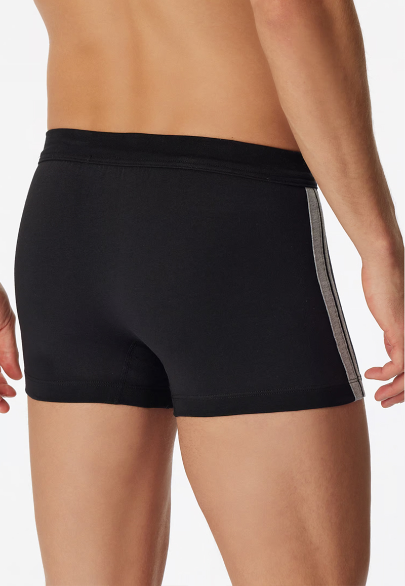 Schiesser Boxershorts 95/5 met stoffen band 3-Pack zwart