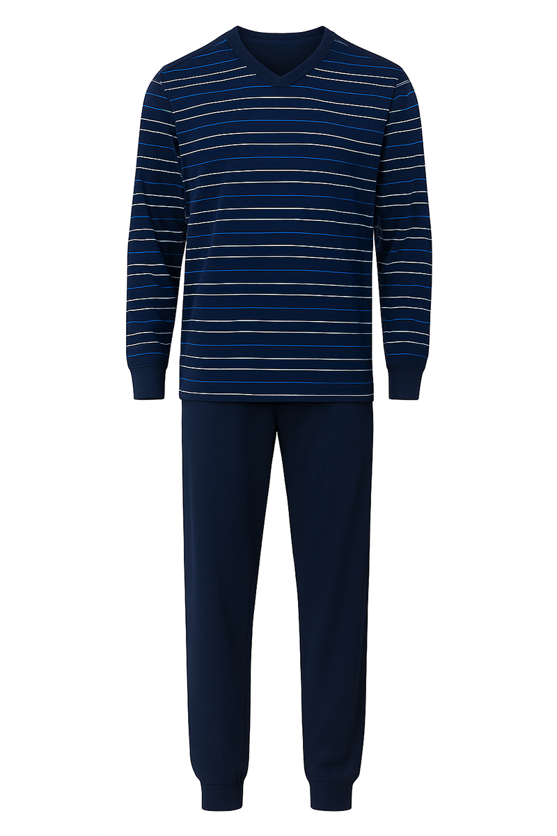 Pastunette pyjama met V-hals blauw
