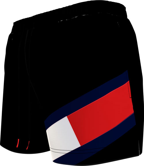 Tommy Hilfiger medium drawstring zwemshort zwart zijkant