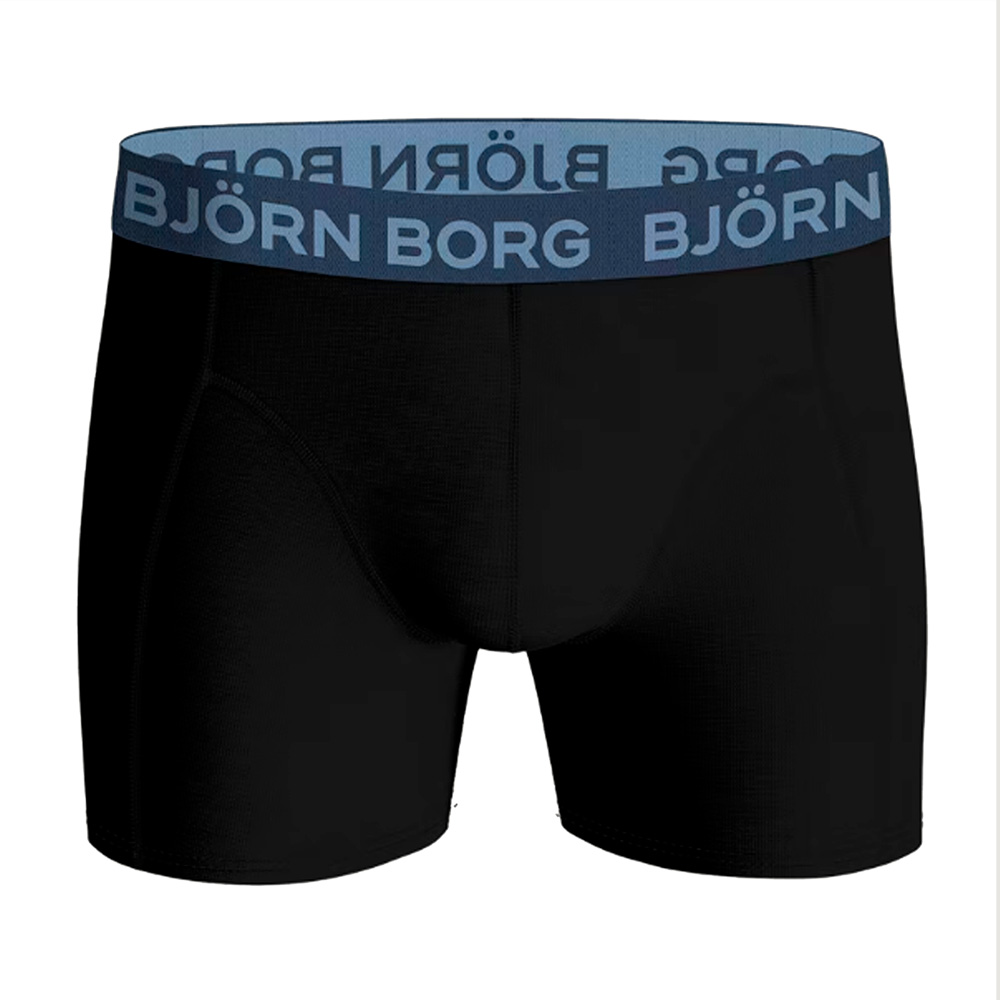 Bjorn Borg boxershorts 5-pack cotton stretch zwart met gekleurde logo band 