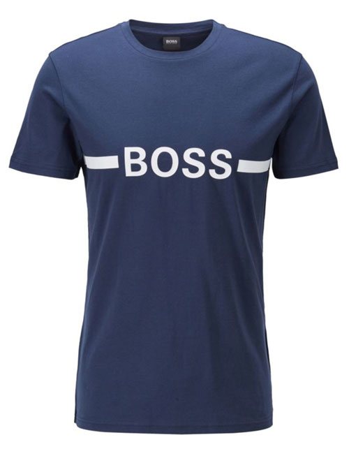 Hugo Boss T-shirt logo blauw-wit