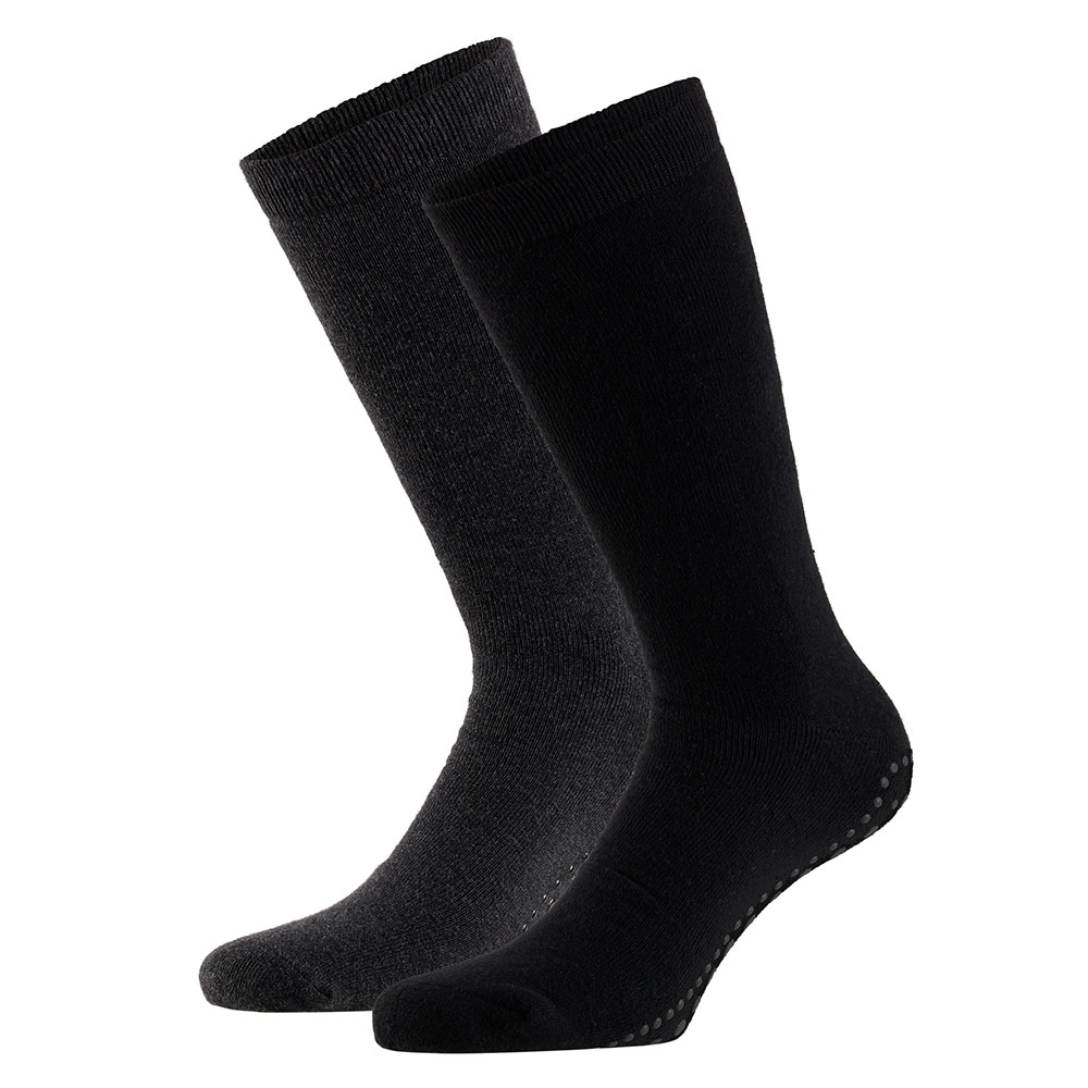 Apollo Huissokken – 2-paar met Antislip antraciet zwart