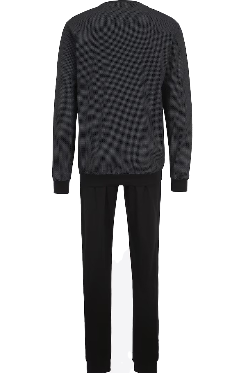 Schiesser Uncover pyjama met boorden zwart