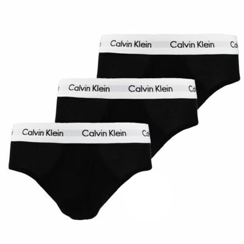 Calvin Klein slips zwart cotton stretch 3-pack zwart