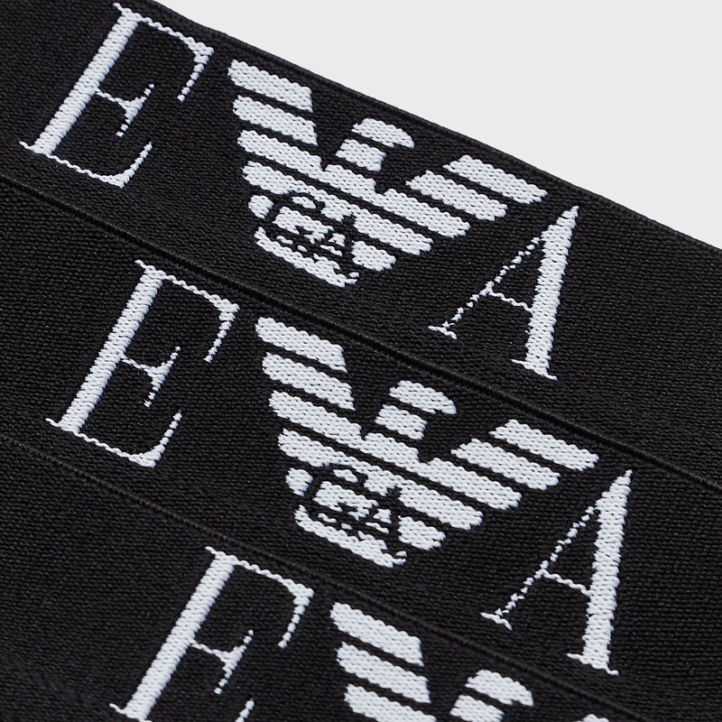 Armani Monogram shorts 3-pack zwart detail