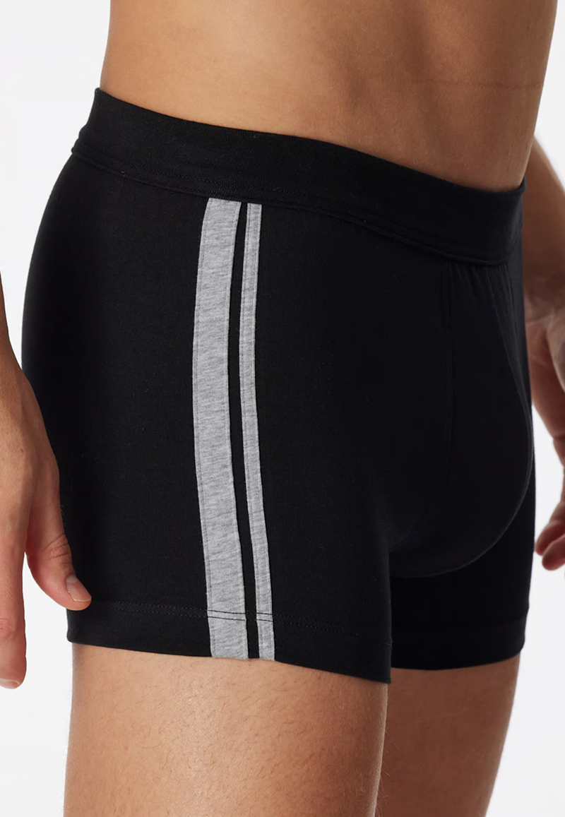 Schiesser Boxershorts 95/5 met stoffen band 3-Pack zwart