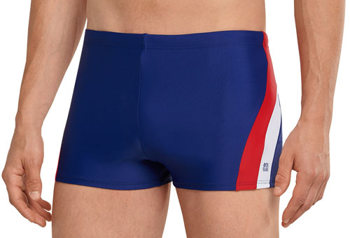 Schiesser zwemboxer rood-blauw voorkant