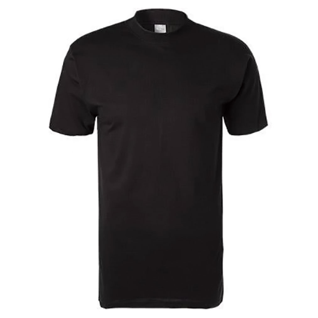 Hom T-shirt Harro met hoge boord zwart actie 6-pack 