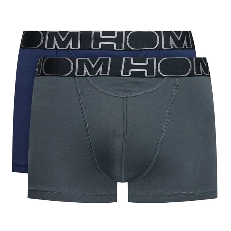 Hom Ho1 boxershorts boxerline blauw-grijs 2-pack