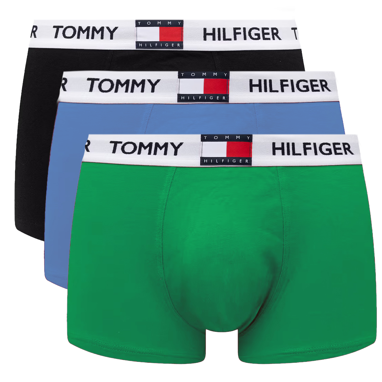 Tommy Hilfiger boxershorts 3-pack groen-blue-blauw
