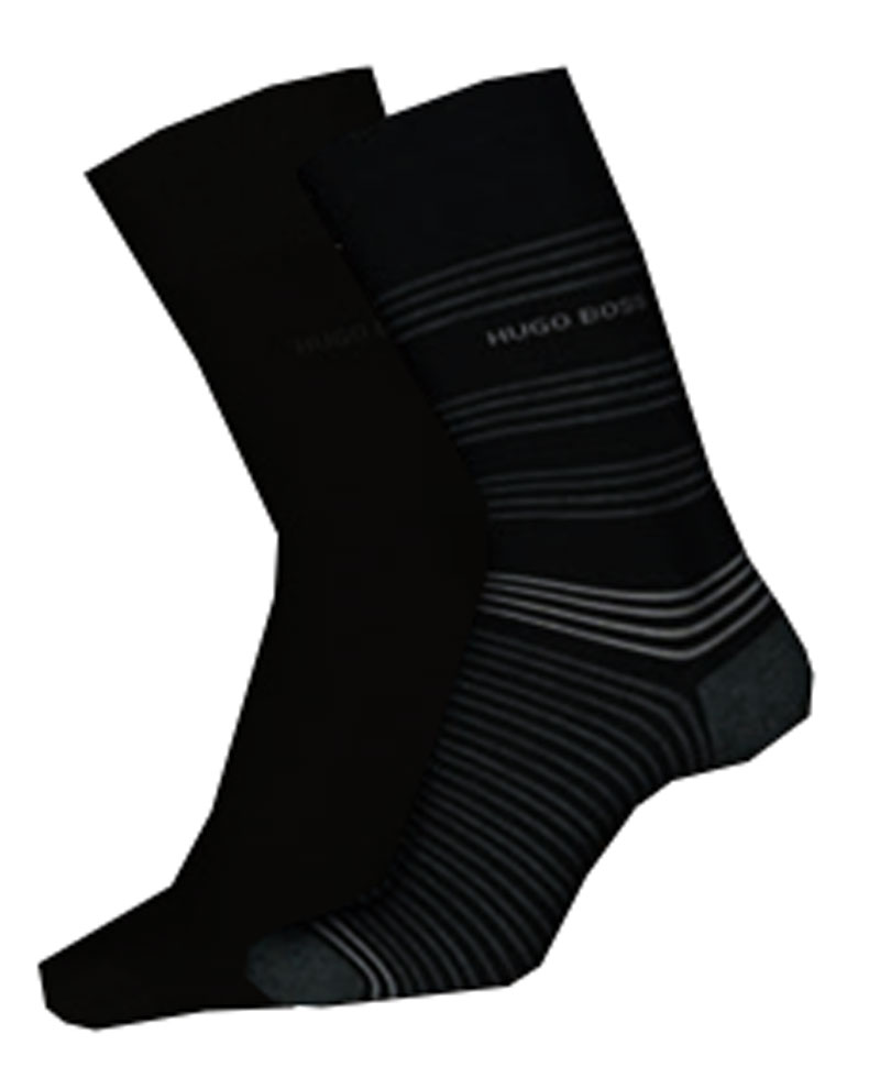 Hugo Boss effen-streep sokken zwart
