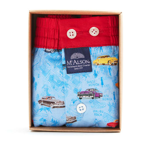 McAlson Boxer met binnenbroek blauw oldtimers