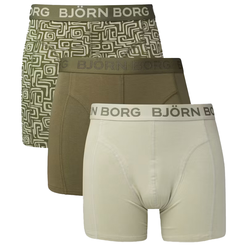 Bjorn Borg boxershorts cotton stretch 3-pack groen/print
