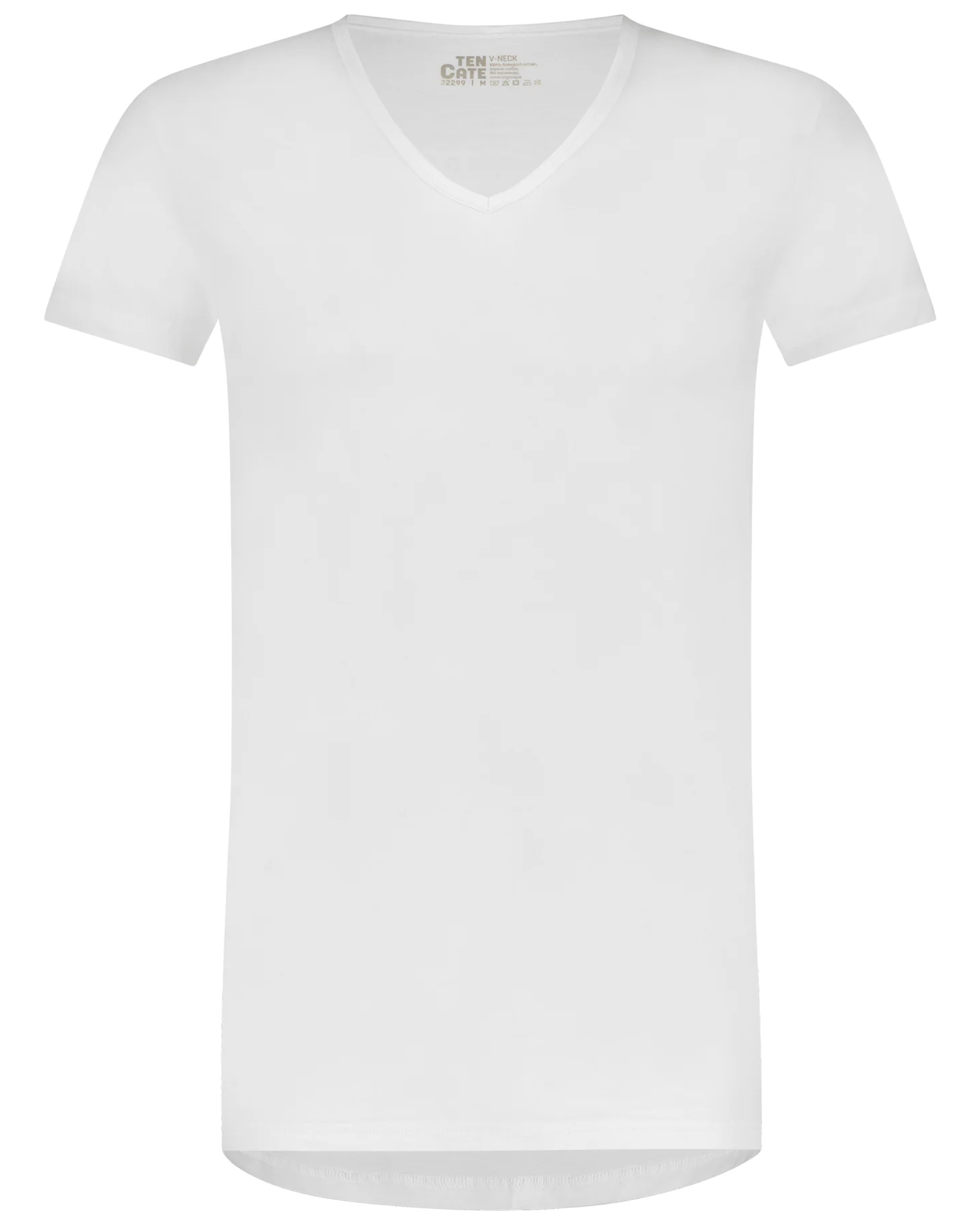 Ten Cate Organic T-shirt V-hals 2-pack wit
