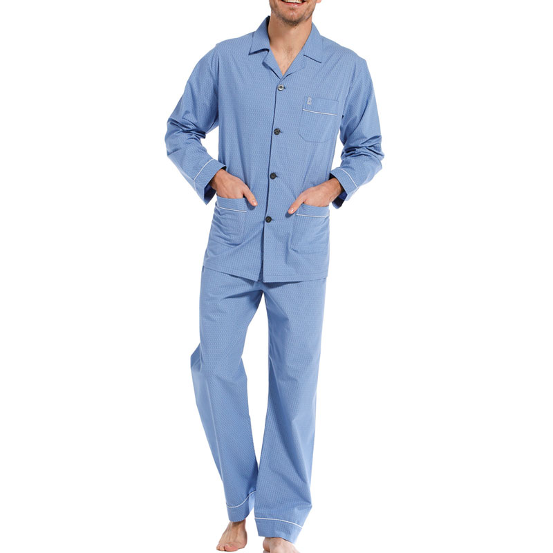 Robson doorknoop heren pyjama blauw voor