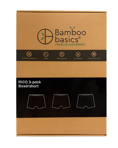 Bamboo basics 3-pack boxers Rico blauw-zwart