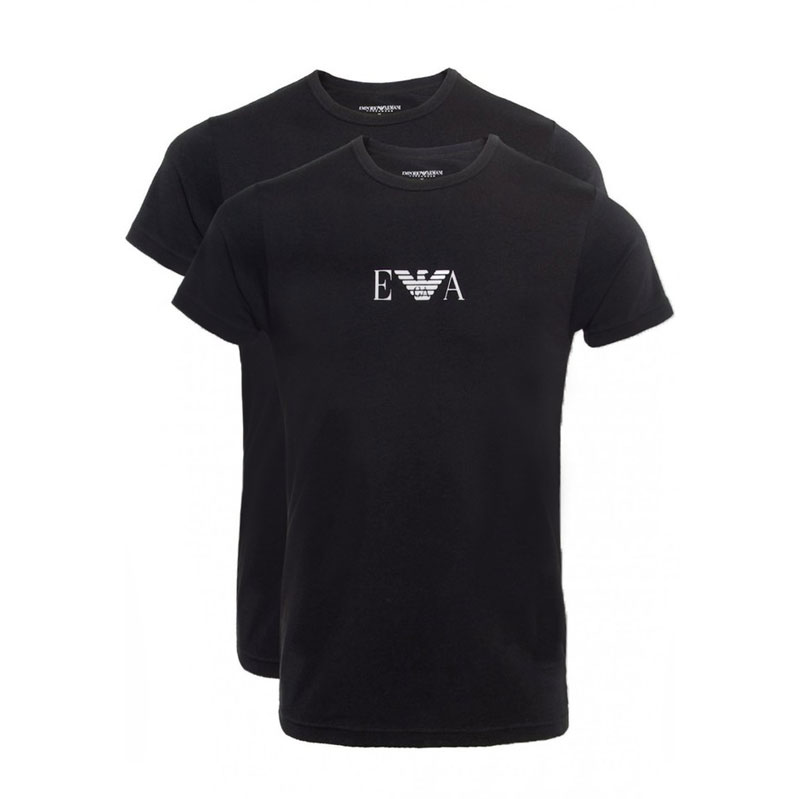 Armani 2-pack T-shirts zwart Monogram